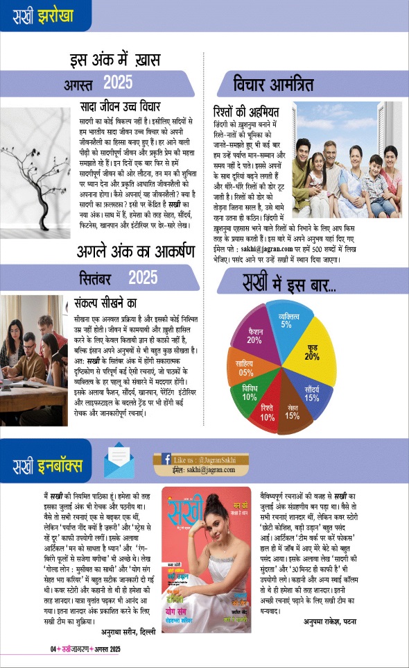Jagran 01 Aug 2025 Sakhi Edition Magazine Page 4